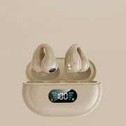 Bone Conduction Headphones TWS Earbuds Ear Clip Bluetooth 5.3 Touch Wireless Earphone In-Ear Bass HIFI Sports Headset - TRADINGSUSAKhakiBone Conduction Headphones TWS Earbuds Ear Clip Bluetooth 5.3 Touch Wireless Earphone In-Ear Bass HIFI Sports HeadsetTRADINGSUSA