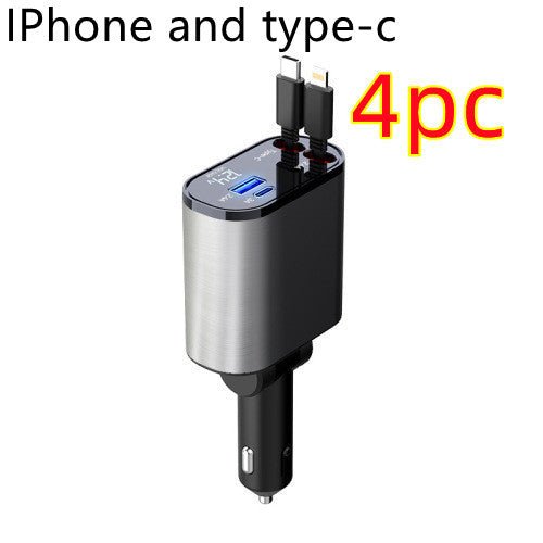 Metal Car Charger 100W Super Fast Charging Car Cigarette Lighter USB And TYPE-C Adapter - TRADINGSUSAMetal Silver Gray4pcs100WMetal Car Charger 100W Super Fast Charging Car Cigarette Lighter USB And TYPE-C AdapterTRADINGSUSA
