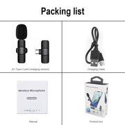 Phone Charging Wireless Lavalier Microphone Broadcast Lapel Microphone
