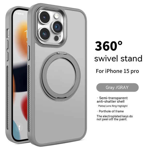 Rotating Bracket Magnetic Suction Phone Case Frosted Heat Dissipation Drop-resistant - TRADINGSUSATitanium GrayIPhone15PromaxRotating Bracket Magnetic Suction Phone Case Frosted Heat Dissipation Drop-resistantTRADINGSUSA