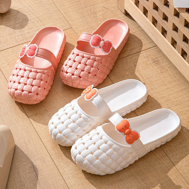 Baotou Slippers With Bow Braid Design Fashion Summer Beach Shoes Cute Dormitory Home Slippers For Women Students - TRADINGSUSALight Green35to36Baotou Slippers With Bow Braid Design Fashion Summer Beach Shoes Cute Dormitory Home Slippers For Women StudentsTRADINGSUSA
