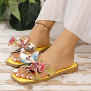 Ribbon Bow Sandals Summer New Square Toe Low Heel Sandal For Women Slides Fashion Casual Beach Shoes - TRADINGSUSARose RedSize36Ribbon Bow Sandals Summer New Square Toe Low Heel Sandal For Women Slides Fashion Casual Beach ShoesTRADINGSUSA