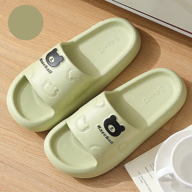 Cute Cartoon Bear Slippers For Women Summer Indoor Thick-soled Non-slip Floor Bathroom Home Slippers Men House Shoes - TRADINGSUSAGreen36to37Cute Cartoon Bear Slippers For Women Summer Indoor Thick-soled Non-slip Floor Bathroom Home Slippers Men House ShoesTRADINGSUSA