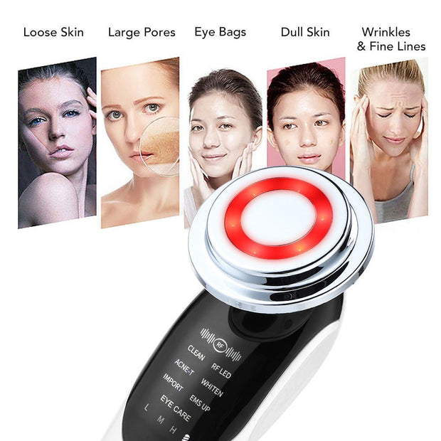 7-in-1 Facial Massager EMS Micro-current Color Light LED - TRADINGSUSAWhiteUSB7-in-1 Facial Massager EMS Micro-current Color Light LEDTRADINGSUSA