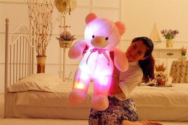 Creative Light Up LED Teddy Bear Stuffed Animals Plush Toy Colorful Glowing Christmas Gift For Kids Pillow - TRADINGSUSAPink75CMCreative Light Up LED Teddy Bear Stuffed Animals Plush Toy Colorful Glowing Christmas Gift For Kids PillowTRADINGSUSA