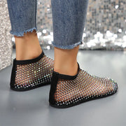 New Hollow Flat Sandals With Rhinestone Design Summer Fashion Round Toe Shoes For Women - TRADINGSUSABeigeSize36New Hollow Flat Sandals With Rhinestone Design Summer Fashion Round Toe Shoes For WomenTRADINGSUSA
