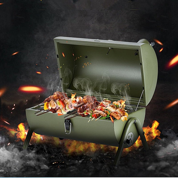 Portable Outdoor BBQ Grill Patio Camping Picnic Barbecue Stove Suitable For 3-5 People - TRADINGSUSAGreenPortable Outdoor BBQ Grill Patio Camping Picnic Barbecue Stove Suitable For 3-5 PeopleTRADINGSUSA