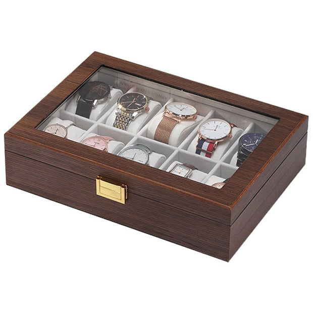 Light luxury wooden watch storage box with large capacity - TRADINGSUSAButterfly buckleLight luxury wooden watch storage box with large capacityTRADINGSUSA