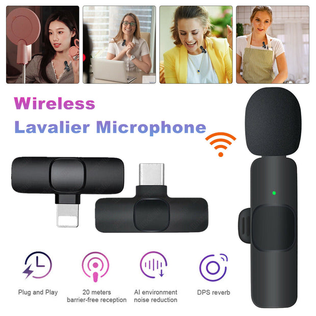 Phone Charging Wireless Lavalier Microphone Broadcast Lapel Microphone - TRADINGSUSA For Type C Lavalier Mini Microphone Wireless Audio Video Recording With Phone Charging Wireless Lavalier Microphone Broadcast Lapel Microphones Set Short Video Recording Chargeable Handheld Microphone Live Streaming TRADINGSUSA