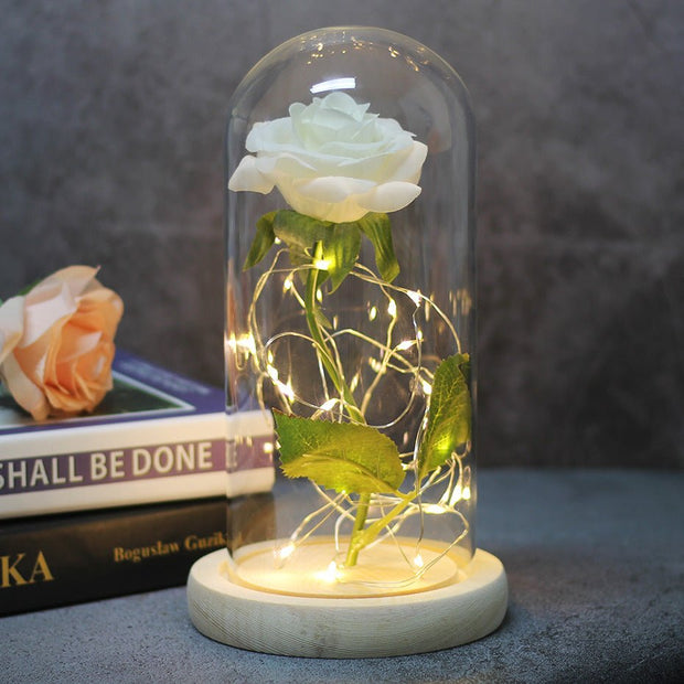 Mothers Day Wedding Favors Bridesmaid Gift Immortal Simulation Rose Glass Cover Luminous Led Ornament - TRADINGSUSALMothers Day Wedding Favors Bridesmaid Gift Immortal Simulation Rose Glass Cover Luminous Led OrnamentTRADINGSUSA