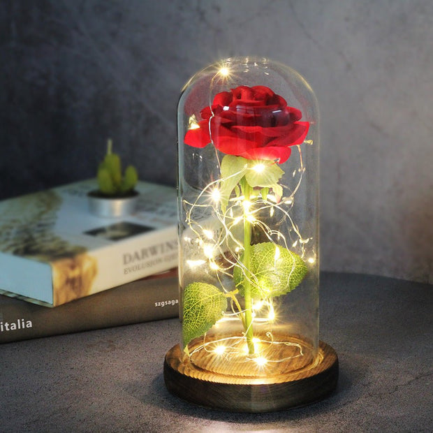 Mothers Day Wedding Favors Bridesmaid Gift Immortal Simulation Rose Glass Cover Luminous Led Ornament - TRADINGSUSAHMothers Day Wedding Favors Bridesmaid Gift Immortal Simulation Rose Glass Cover Luminous Led OrnamentTRADINGSUSA