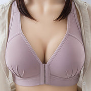 Large Size Front Button Comfort Gathers Breathable Thin Non-Wire Bra - TRADINGSUSADark Purple36 80 BCLarge Size Front Button Comfort Gathers Breathable Thin Non-Wire BraTRADINGSUSA