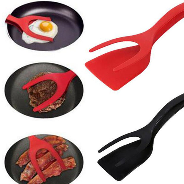 2 In 1 Grip And Flip Tongs Egg Spatula Tongs Clamp Pancake Fried Egg French Toast Omelet Overturned Kitchen Accessories - TRADINGSUSAGrey2 In 1 Grip And Flip Tongs Egg Spatula Tongs Clamp Pancake Fried Egg French Toast Omelet Overturned Kitchen AccessoriesTRADINGSUSA