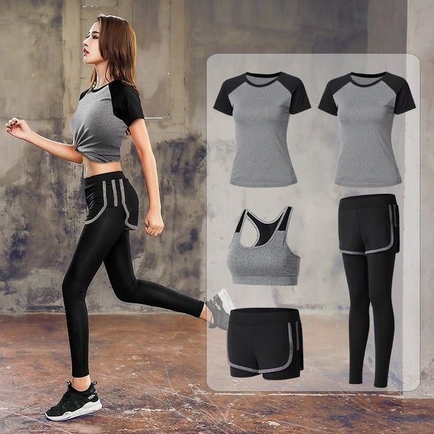 Gym workout Suit - TRADINGSUSAFive grey blackXXLGym workout SuitTRADINGSUSA