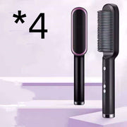 New 2 In 1 Hair Straightener Hot Comb Negative Ion Curling Tong Dual-purpose Electric Hair Brush - TRADINGSUSA4pcs A BlackUSWith boxNew 2 In 1 Hair Straightener Hot Comb Negative Ion Curling Tong Dual-purpose Electric Hair BrushTRADINGSUSA