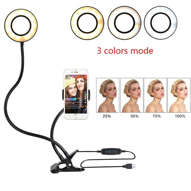 LED Selfie Ring Light for Live Adjustable Makeup Light-8cm Stand - TRADINGSUSABlackLED Selfie Ring Light for Live Adjustable Makeup Light-8cm StandTRADINGSUSA