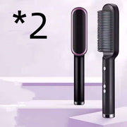 New 2 In 1 Hair Straightener Hot Comb Negative Ion Curling Tong Dual-purpose Electric Hair Brush - TRADINGSUSA2pcs A BlackUSWith boxNew 2 In 1 Hair Straightener Hot Comb Negative Ion Curling Tong Dual-purpose Electric Hair BrushTRADINGSUSA