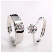 Diamond Ring Simulation Women's Ring Moissanite Couple Couple Rings SATINE Six-claw - TRADINGSUSAMen's And Women's Couple RingsAdjustable OpeningDiamond Ring Simulation Women's Ring Moissanite Couple Couple Rings SATINE Six-clawTRADINGSUSA