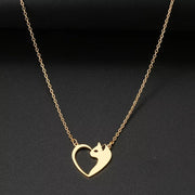 Fashion Stainless Steel Cat Pendant Necklace for Women