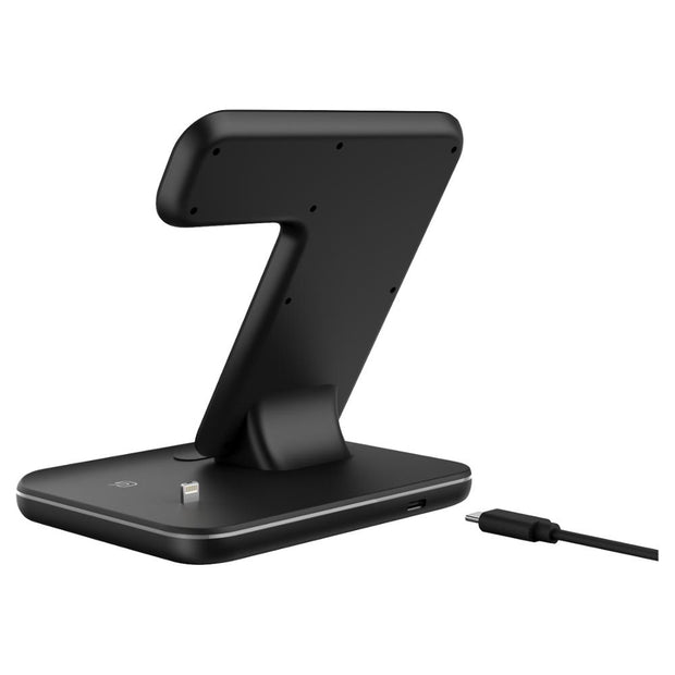 Compatible Mobile Phone Watch Earphone Wireless Charger 3 In 1 Wireless Charger Stand - TRADINGSUSA1BlackUSplugCompatible Mobile Phone Watch Earphone Wireless Charger 3 In 1 Wireless Charger StandTRADINGSUSA