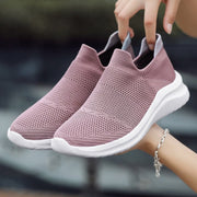 New Couple Mouth Mesh Casual Sneakers For Women - TRADINGSUSA Pink and White