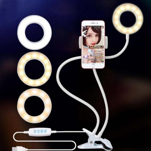 LED Selfie Ring Light for Live Adjustable Makeup Light-8cm Stand - TRADINGSUSAWhiteLED Selfie Ring Light for Live Adjustable Makeup Light-8cm StandTRADINGSUSA