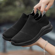 New Couple Mouth Mesh Casual Sneakers For Women - Black