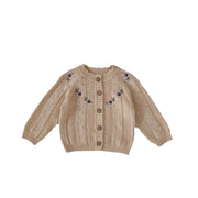 Children's Embroidery Hollow Knitted Coat Romper 2-piece Set