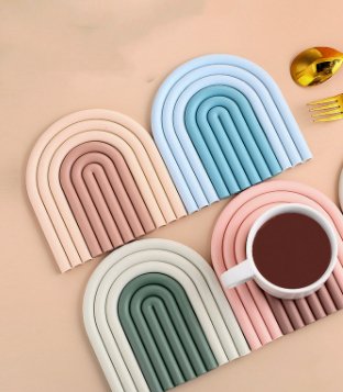 Rainbow Personalized Silicone Pot Holder Coaster Kitchen Heat-resistant Plate Mat Household Dining Table Potholder - TRADINGSUSASets1PCRainbow Personalized Silicone Pot Holder Coaster Kitchen Heat-resistant Plate Mat Household Dining Table PotholderTRADINGSUSA