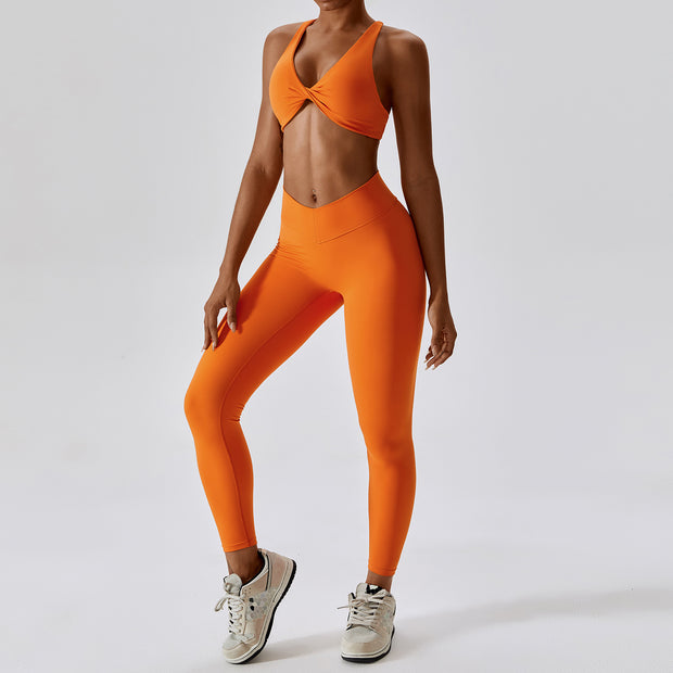Beauty Back Yoga Clothes Outer Wear Pilates Running Fitness Exercise Yoga Suit Female 8233 - TRADINGSUSAOrange Pants SetLBeauty Back Yoga Clothes Outer Wear Pilates Running Fitness Exercise Yoga Suit Female 8233TRADINGSUSA