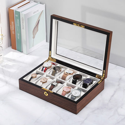 Light luxury wooden watch storage box with large capacity - TRADINGSUSAButterfly buckleLight luxury wooden watch storage box with large capacityTRADINGSUSA