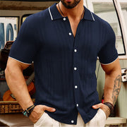 Short-sleeved Polo Shirt Top Fashion Business Men's Clothing - Brown2XLShort-sleeved Polo Shirt Summer Button Lapel Top Fashion Business Men's ClothingTRADINGSUSA