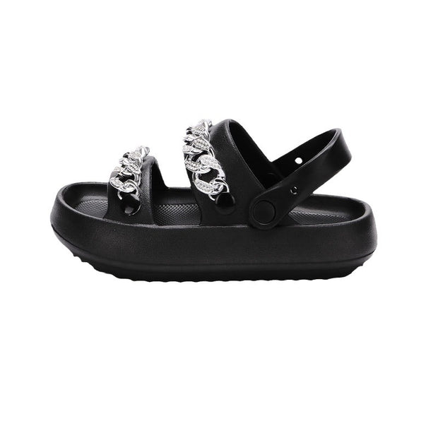 Chains Thick-soled Slippers For Women Indoor Floor House Shoes Summer Outdoor EVA Sandals Two-wearing Beach Shoes - TRADINGSUSABeige36or37Chains Thick-soled Slippers For Women Indoor Floor House Shoes Summer Outdoor EVA Sandals Two-wearing Beach ShoesTRADINGSUSA