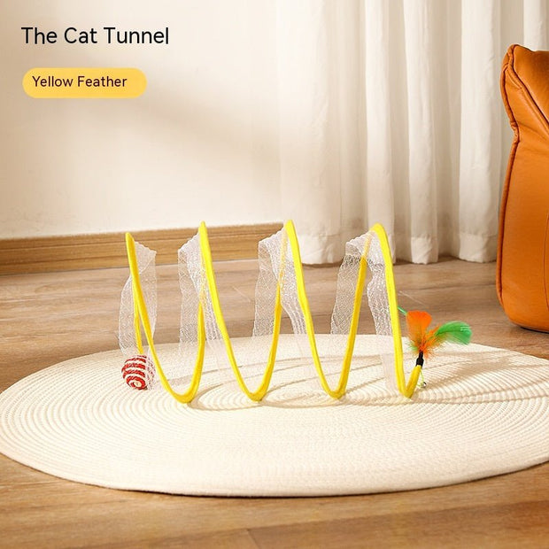 Foldable Cat Tunnel Telescopic Maze Toy - TRADINGSUSASisal Ball StyleFoldable Cat Tunnel Telescopic Maze ToyTRADINGSUSA
