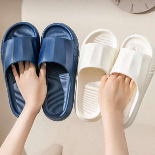 New Solid Striped Peep-toe Home Slippers Women Men House Shoes Non-slip Floor Bathroom Slippers For Couple - TRADINGSUSAGreen36to37New Solid Striped Peep-toe Home Slippers Women Men House Shoes Non-slip Floor Bathroom Slippers For CoupleTRADINGSUSA
