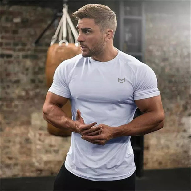 Gym Short Sleeve T Quick Dry Gym Clothes For Running - TRADINGSUSADT2 whiteMGym Short Sleeve T Quick Dry Gym Clothes For RunningTRADINGSUSA
