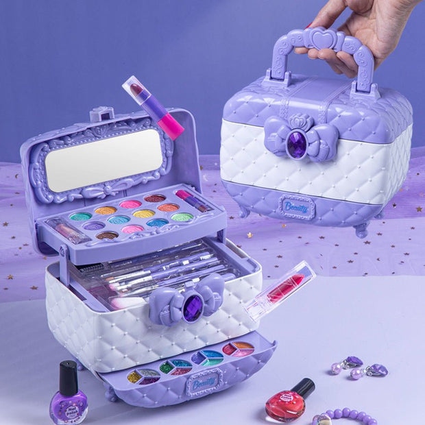Girl Princess Cosmetic Case Makeup Kit Suit - TRADINGSUSA823 Purple SuitcaseGirl Princess Cosmetic Case Makeup Kit SuitTRADINGSUSA