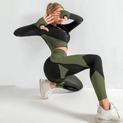 3PCS Yoga Set Seamless Sport Set Women Gym Clothing Leggings