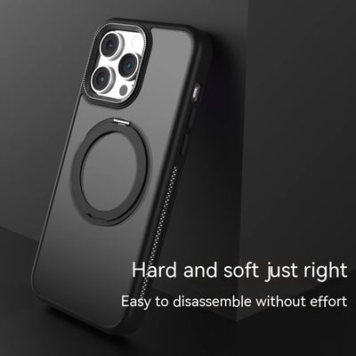 Rotating Bracket Magnetic Suction Phone Case Frosted Heat Dissipation Drop-resistant - TRADINGSUSATitanium GrayIPhone15PromaxRotating Bracket Magnetic Suction Phone Case Frosted Heat Dissipation Drop-resistantTRADINGSUSA