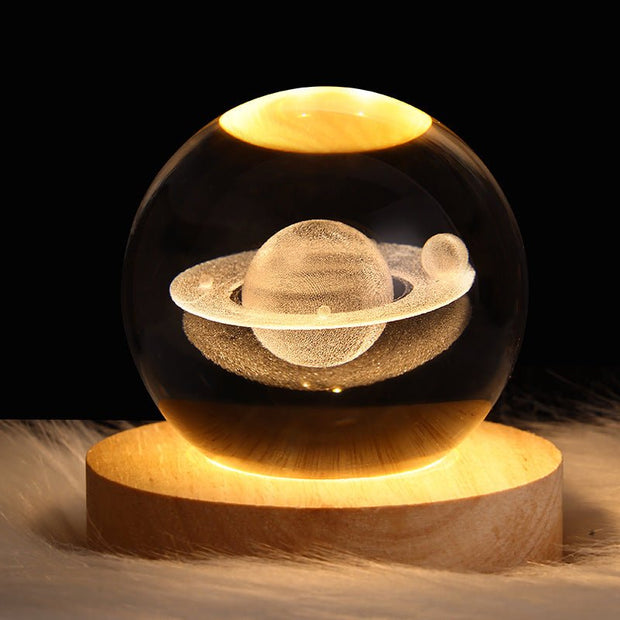 LED Night Light Galaxy Crystal Ball Table Lamp 3D Planet Moon Lamp Bedroom Home Decor For Kids Party Children Birthday Gifts - TRADINGSUSASolid Wood SeatSaturn 6CMUSBLED Night Light Galaxy Crystal Ball Table Lamp 3D Planet Moon Lamp Bedroom Home Decor For Kids Party Children Birthday GiftsTRADINGSUSA