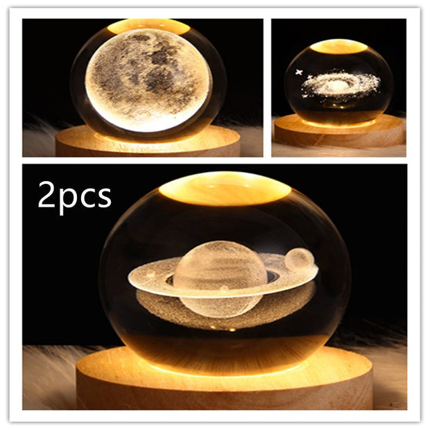 LED Night Light Galaxy Crystal Ball Table Lamp 3D Planet Moon Lamp Bedroom Home Decor For Kids Party Children Birthday Gifts - TRADINGSUSASolid Wood SeatSet16USBLED Night Light Galaxy Crystal Ball Table Lamp 3D Planet Moon Lamp Bedroom Home Decor For Kids Party Children Birthday GiftsTRADINGSUSA