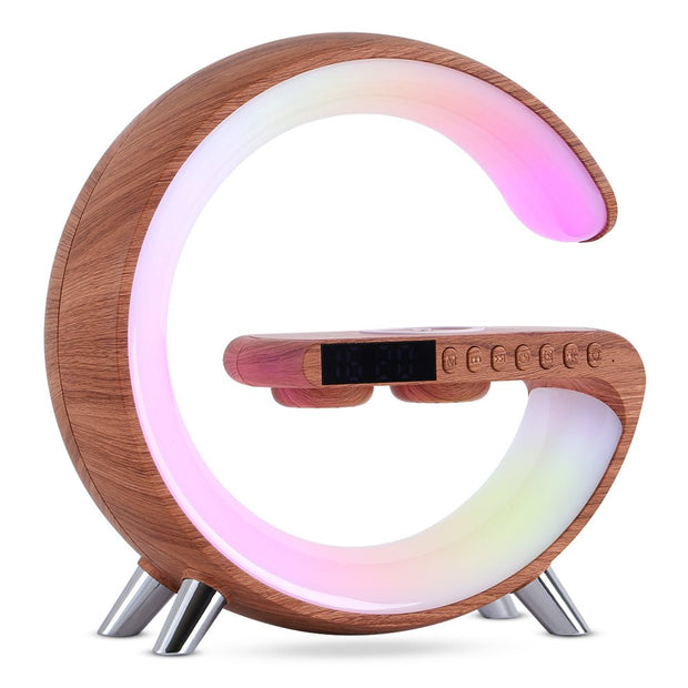 New Intelligent G Shaped LED Lamp Bluetooth Speake Wireless Charger Atmosphere Lamp App Control For Bedroom Home Decor - TRADINGSUSAWood colorAUNew Intelligent G Shaped LED Lamp Bluetooth Speake Wireless Charger Atmosphere Lamp App Control For Bedroom Home DecorTRADINGSUSA
