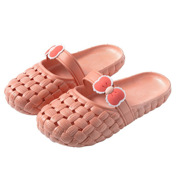 Baotou Slippers With Bow Braid Design Fashion Summer Beach Shoes Cute Dormitory Home Slippers For Women Students - TRADINGSUSAOrange35to36Baotou Slippers With Bow Braid Design Fashion Summer Beach Shoes Cute Dormitory Home Slippers For Women StudentsTRADINGSUSA