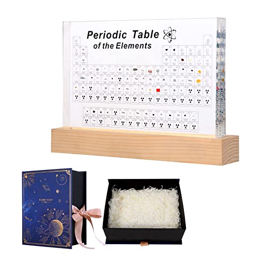 Acrylic Periodic Table of Real Elements Inside, Easy To Read, Creative Gifts For Science Lovers And Students - TRADINGSUSA Default Periodic Table With 83 Kinds Of Real Elements Inside.