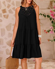 Flower Hollow Lace Design Casual Loose Vacation Beach Dresses