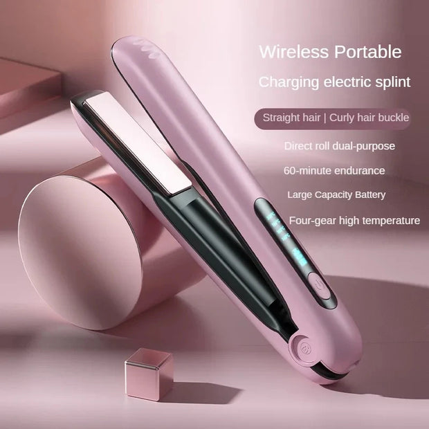 Portable Cordless Curler Wireless Hair Straightener Flat Iron
