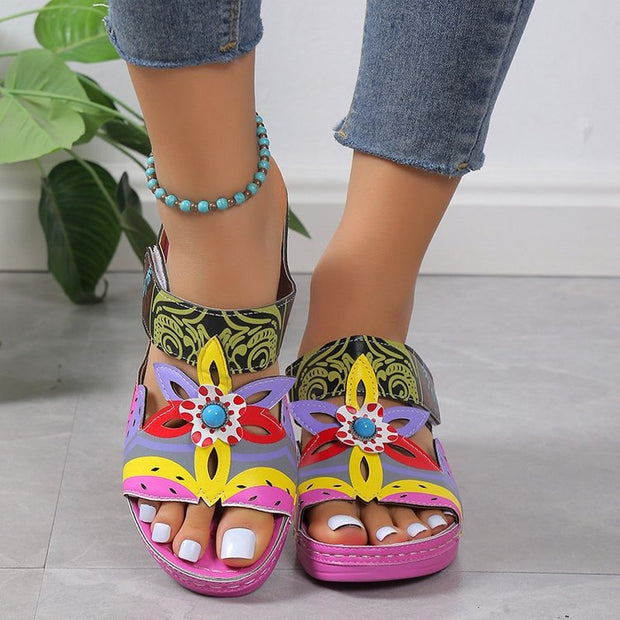 Ethnic Cool Girl Colored Slope And Totem Slippers - TRADINGSUSAOrange35Ethnic Cool Girl Colored Slope And Totem SlippersTRADINGSUSA