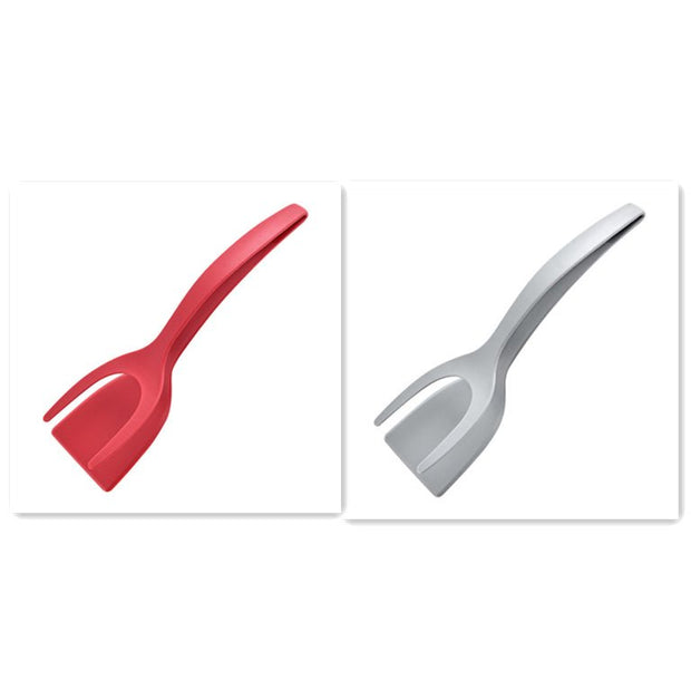 2 In 1 Grip And Flip Tongs Egg Spatula Tongs Clamp Pancake Fried Egg French Toast Omelet Overturned Kitchen Accessories - TRADINGSUSARed gray2 In 1 Grip And Flip Tongs Egg Spatula Tongs Clamp Pancake Fried Egg French Toast Omelet Overturned Kitchen AccessoriesTRADINGSUSA