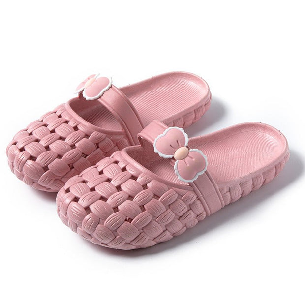 Baotou Slippers With Bow Braid Design Fashion Summer Beach Shoes Cute Dormitory Home Slippers For Women Students - TRADINGSUSAPink35to36Baotou Slippers With Bow Braid Design Fashion Summer Beach Shoes Cute Dormitory Home Slippers For Women StudentsTRADINGSUSA