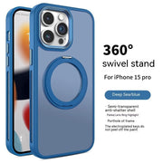 Rotating Bracket Magnetic Suction Phone Case Frosted Heat Dissipation Drop-resistant - TRADINGSUSADeep Sea BlueIPhone15PromaxRotating Bracket Magnetic Suction Phone Case Frosted Heat Dissipation Drop-resistantTRADINGSUSA